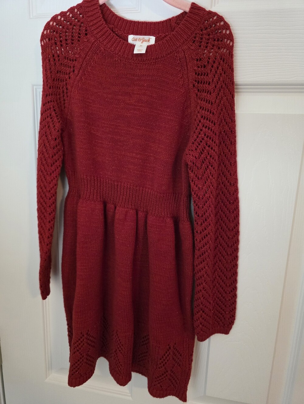 Cat & Jack Burgundy Rib Knit Sweater